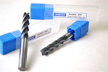 Mirco Solid Carbide Lapangan End Mill HRC50 Panjang Flute dengan TiAlN Dilapisi untuk CNC Milling
