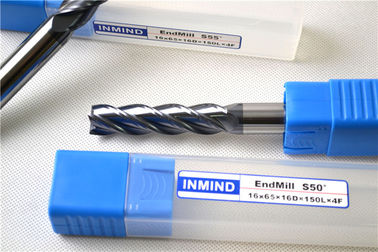Mirco Solid Carbide Lapangan End Mill HRC50 Panjang Flute dengan TiAlN Dilapisi untuk CNC Milling