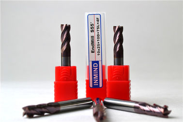 Kustom tungsten Carbide Lapangan End Mill 4 Flute / Slot End Mill Cutter 0.5um - 0.6um
