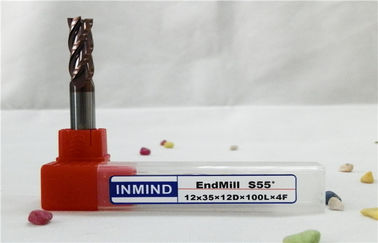 HRC55 Solid Carbide End Mill Cutter High Precision Lapangan Cutting Alat panjang Flute