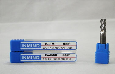 Spiral TiAlN Dilapisi Bola Hidung End Mills, Long Flute End Mills Untuk Cutting Aluminium