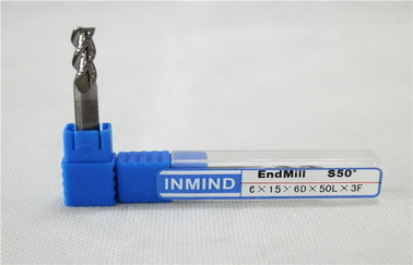 Spiral TiAlN Dilapisi Bola Hidung End Mills, Long Flute End Mills Untuk Cutting Aluminium