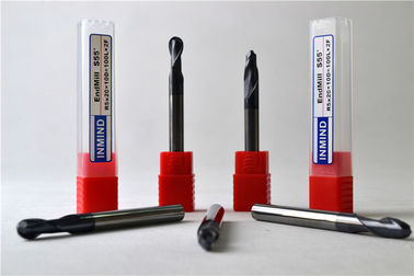 kecepatan tinggi Bola Hidung End Mill HRC55 CNC High Precision Cutting Tools Panjang Shank