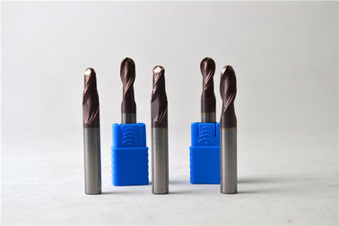 CNC Tapered Bola Hidung End Mill TiAlN Dilapisi Carbide Cutting Tools Untuk Tembaga