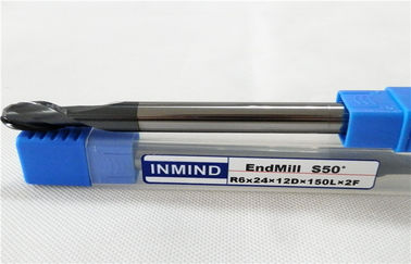 Solid Carbide Bola Hidung End Mill Panjang Shank Milling Cutting Tools Untuk Penggilingan Tembaga