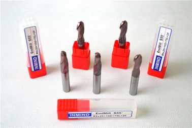 HRC55 Standard Solid Carbide End Mills / Internet Kecepatan Bola Cutters Nose Milling