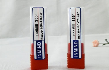 HRC55 Standard Solid Carbide End Mills / Internet Kecepatan Bola Cutters Nose Milling