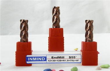 Tengah Kecepatan Sudut Radius End Mill / HRC50 Mirco Pojok Pembulatan Milling Cutters