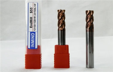 Panjang Shank Pojok Radius End Mill / Pojok Pembulatan Cutter HRC55 Untuk Cast Iron