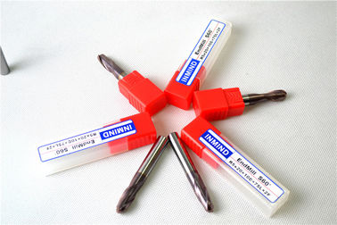 TiAlN dilapisi Bola Micro End Mills Solid Carbide Cutting Tool dengan kecepatan tinggi