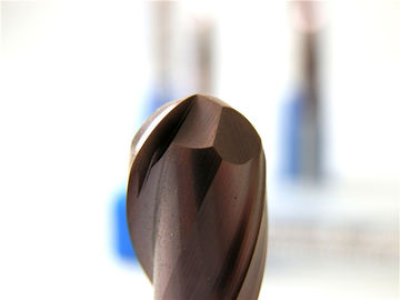 TiAlN dilapisi Bola Micro End Mills Solid Carbide Cutting Tool dengan kecepatan tinggi
