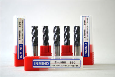 Dilapisi slotting Micro End Mill, Pojok Radius End Mill Super Halus Grain