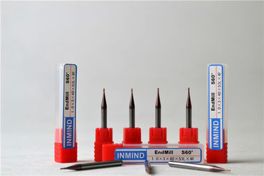 kecepatan tinggi Penggilingan Micro End Mills Standard 2 Flute HR C60 Cutting Alat