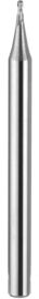 Kecepatan tinggi 2 Flute Bola Hidung Micro End Mills HRC55 Cutter 0.5-0.6um