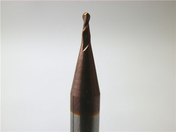Kustom padat karbida Micro End Mills TiAlN dilapisi Bola Nose Endmill 0.3um