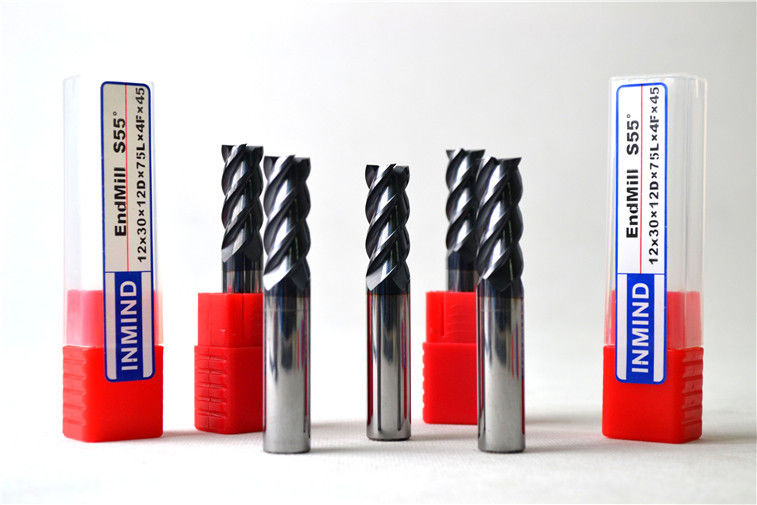 Kecepatan tinggi Baja Lapangan End Mill Standard dengan 45 ° Helix Angle / Standar Panjang Type