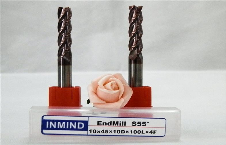 Long Reach Titanium End Mill Carbide Lapangan Milling Cutting Tools Untuk Tempered Baja