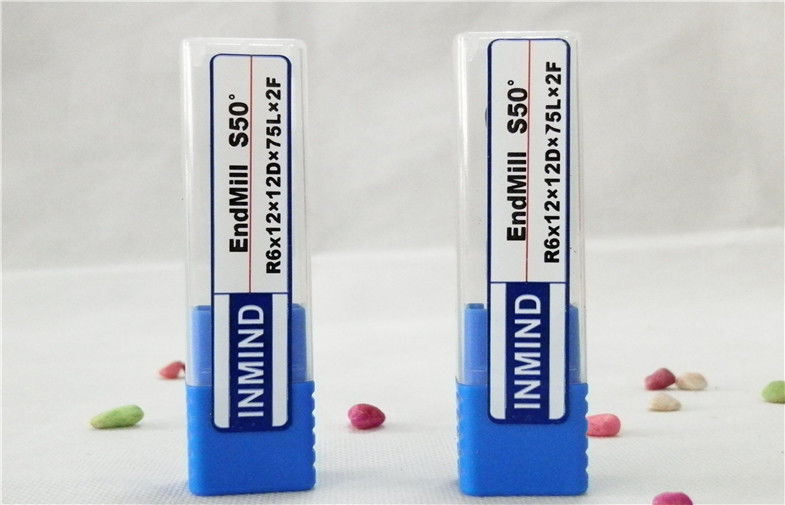 HRC50 Carbide Bola Hidung End Mill Mirco Grain Cutting Tool Endmill Roughing untuk Finishing