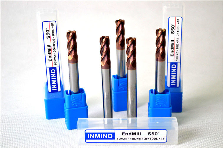 Extra Long CNC Pojok Radius End Mill 4 Flute Solid Carbide Cutting Tools