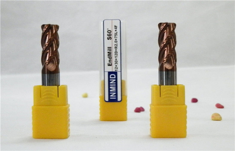 HRC60 Radius Pojok End Mill / Standar End Mills Untuk kekerasan tinggi